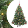 Árbol de Navidad artificial con 150 LED Verde 150 cm PE y PVC 2