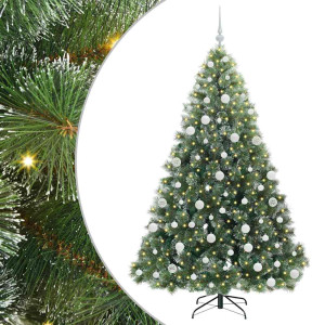 Árbol de Navidad artificial con 300 LED Verde 180 cm PE y PVC H