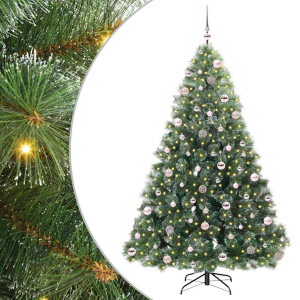 Árbol de Navidad artificial con 300 LED Verde 210 cm PE y PVC H