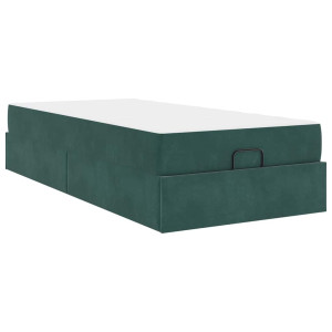 Estructura de cama Verde oscuro 90 x 190 cm Terciopelo H