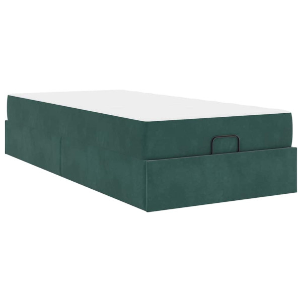 Estructura de cama Verde oscuro 90 x 190 cm Terciopelo M 2