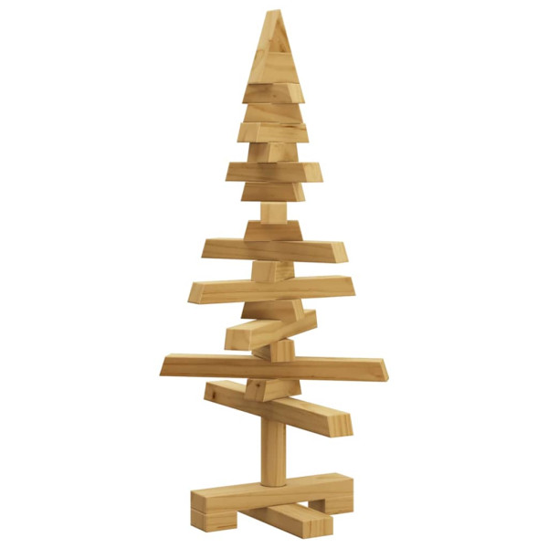 Árbol de Navidad de madera Marrón 60 cm Madera maciza de pino M 2