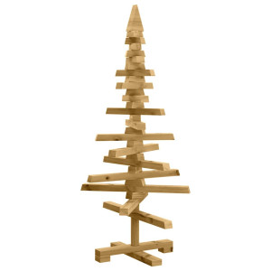 Árbol de Navidad de madera Marrón 90 cm Madera maciza de pino H