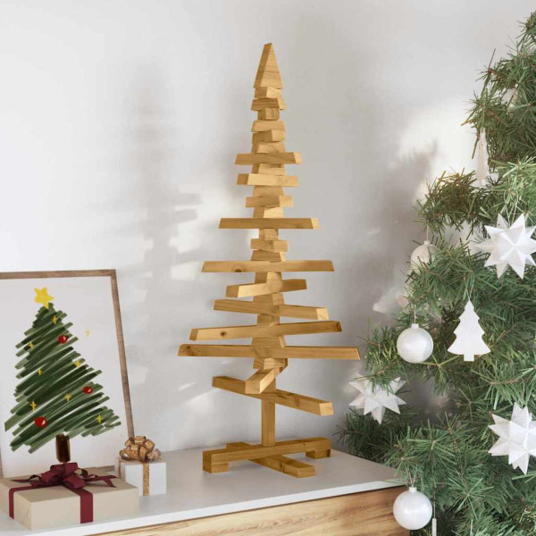 Árbol de Navidad de madera Marrón 90 cm Madera maciza de pino M 3