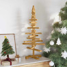 Árbol de Navidad de madera Marrón 90 cm Madera maciza de pino 3
