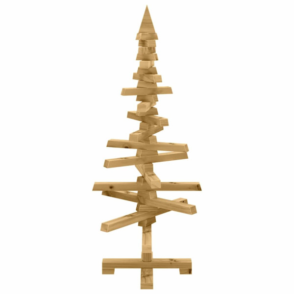 Árbol de Navidad de madera Marrón 90 cm Madera maciza de pino M 5