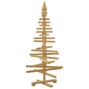 Árbol de Navidad de madera Marrón 120 cm Madera maciza de pino H