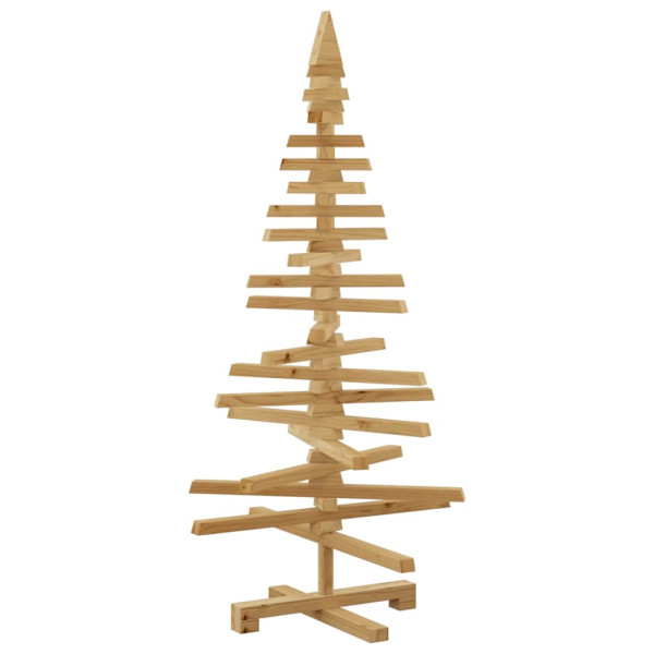 Árbol de Navidad de madera Marrón 120 cm Madera maciza de pino M 2