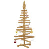 Árbol de Navidad de madera Marrón 120 cm Madera maciza de pino 3