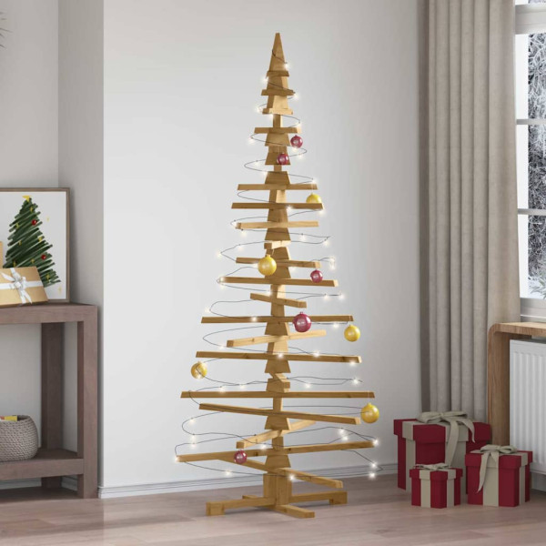 Árbol de Navidad de madera Marrón 180 cm Madera maciza de pino D
