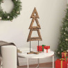 Árbol de Navidad con soporte Marrón 90 cm Madera de teca maciza 4