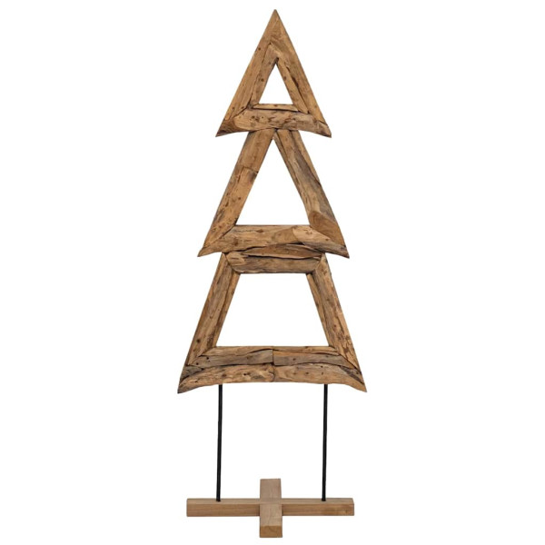 Árbol de Navidad con soporte Marrón 90 cm Madera de teca maciza M 5