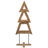 Árbol de Navidad con soporte Marrón 90 cm Madera de teca maciza 5