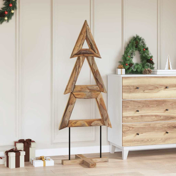 Árbol de Navidad Marrón 150 cm Madera de teca maciza M 4