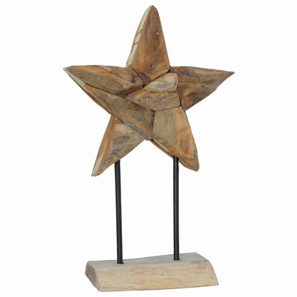 Estrella de Navidad Marrón 30 x 5 x 45 cm Madera de teca maciza M 5