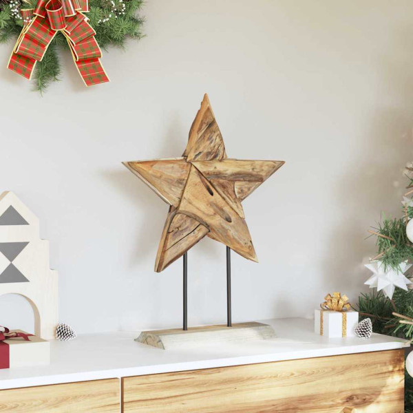 Estrella de Navidad Marrón 45 x 5 x 60 cm Madera de teca maciza M 3