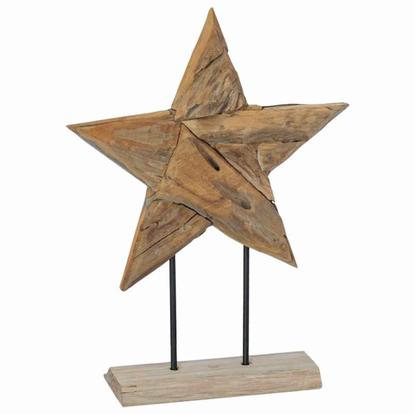 Estrella de Navidad Marrón 45 x 5 x 60 cm Madera de teca maciza M 4