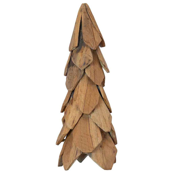 Árbol de Navidad con soporte Marrón 50 cm Madera de teca maciza M 2