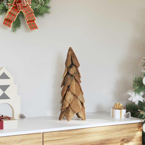 Árbol de Navidad con soporte Marrón 50 cm Madera de teca maciza M 3