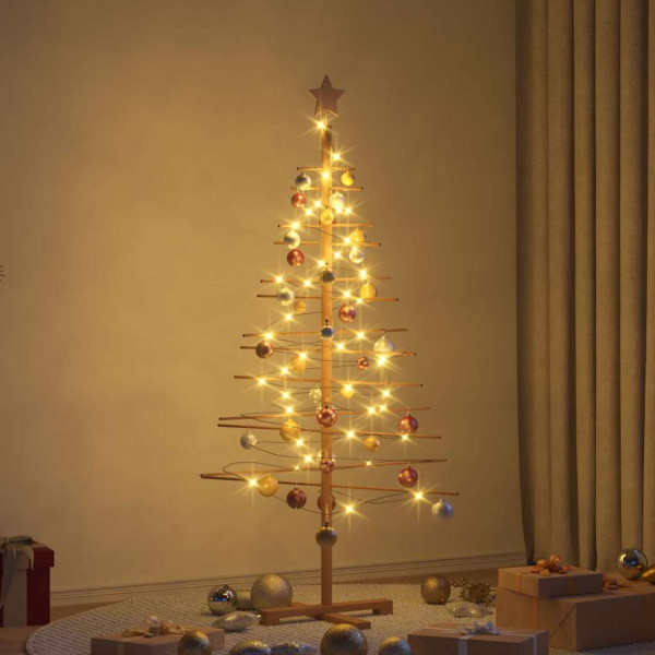 Árbol de Navidad de madera con soporte Marrón 150 cm Bambú D