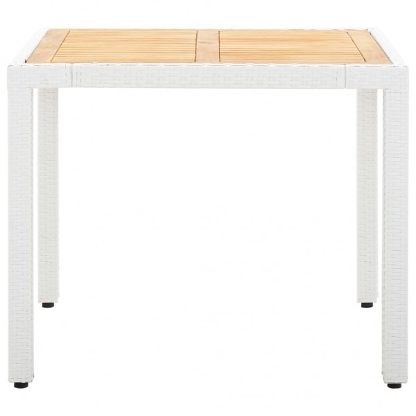 5 pcs conjunto de jantar para exterior vime PE branco M 4