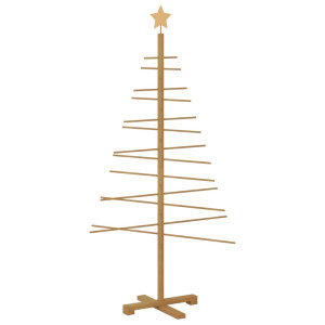 Árbol de Navidad de madera con soporte Marrón 150 cm Bambú H
