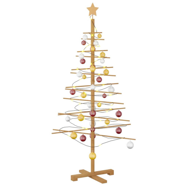 Árbol de Navidad de madera con soporte Marrón 150 cm Bambú M 3