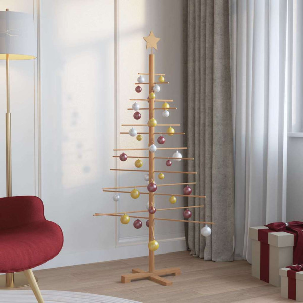 Árbol de Navidad de madera con soporte Marrón 150 cm Bambú M 4