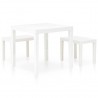 Mesa de jardín con 2 bancos plástico blanco 2