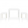 Mesa de jardim com 2 bancos plástico branco 3