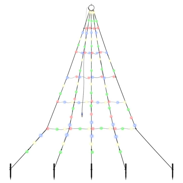 Árbol de Navidad LED con 112 LED Multicolor 511 cm Metal M 2