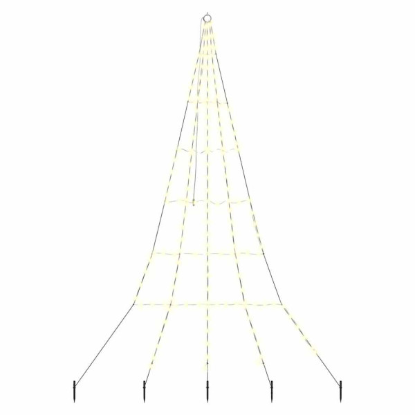 Árbol de Navidad LED con 168 LED Cálido 511 cm Metal M 2
