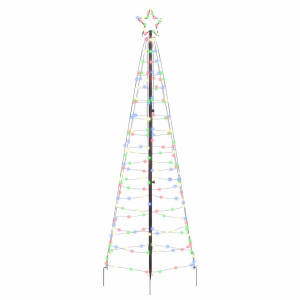 Árbol de Navidad LED con 390 LED Multicolor 250 cm Hierro H