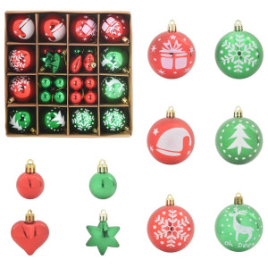 Juego de Esferas de Navidad 40 pcs Rojo y Verde H