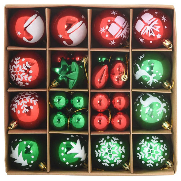 Juego de Esferas de Navidad 40 pcs Rojo y Verde M 3