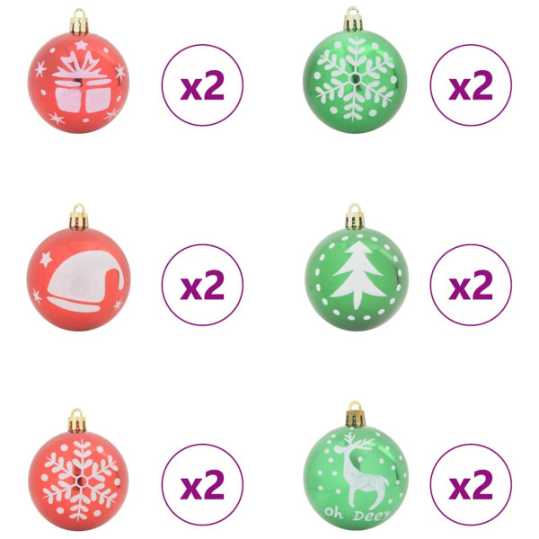 Juego de Esferas de Navidad 40 pcs Rojo y Verde M 4