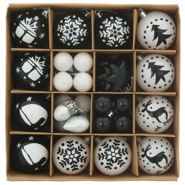 Juego de Esferas de Navidad 40 pcs Negro y M 3