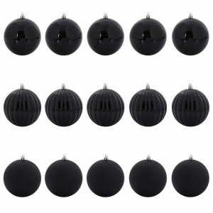 Juego de Esferas de Navidad 15 pcs Negro H
