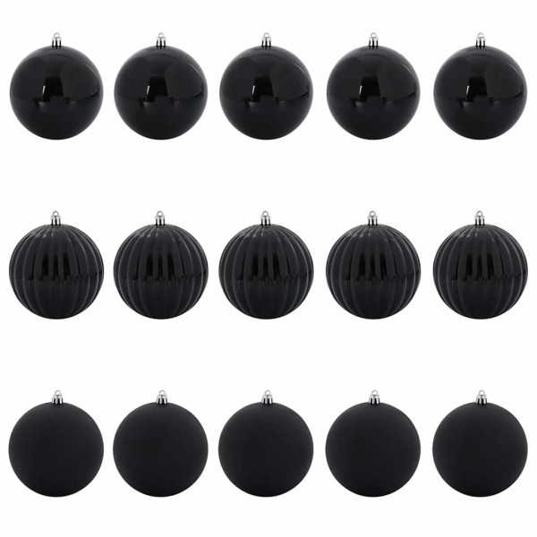 Juego de Esferas de Navidad 15 pcs Negro M 2