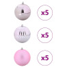Juego de Esferas de Navidad 15 pcs Rosa 3