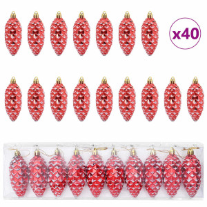 Decoración para Árbol de Navidad 40 pcs Rojo H