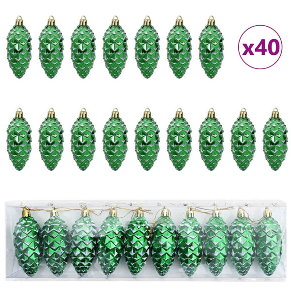 Decoración para Árbol de Navidad 40 pcs Verde M 2