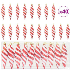 Decoración para Árbol de Navidad 40 pcs Rojo H