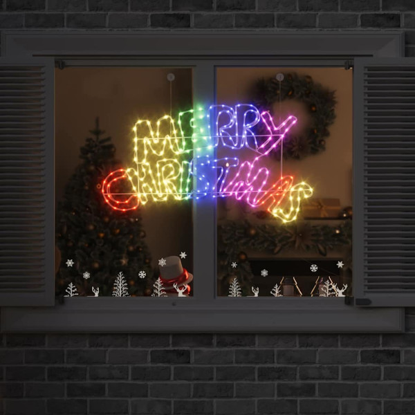 Cartel de Navidad con 240 LED Multicolor 100 x 50 cm PVC D