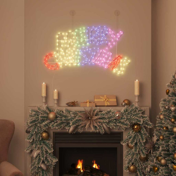 Cartel de Navidad con 240 LED Multicolor 100 x 50 cm PVC M 3