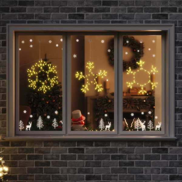 Copos de nieve navideños con 252 LED Cálido 45 x 38 cm PVC D