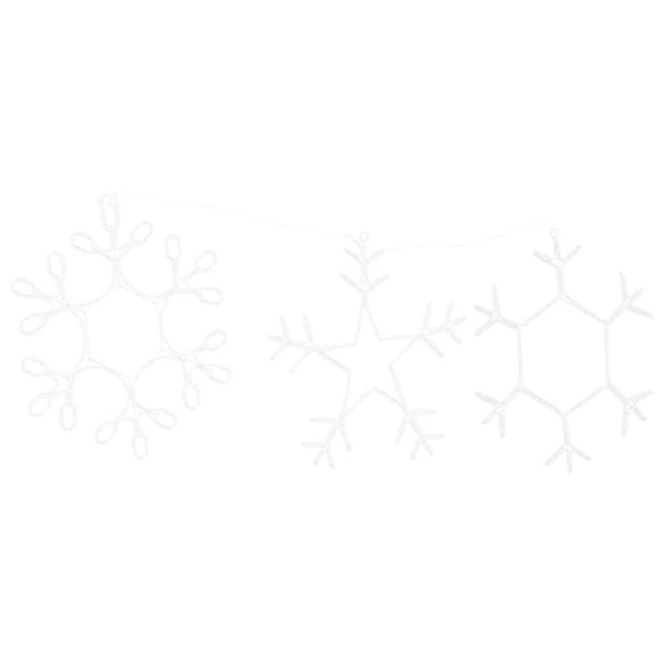 Copos de nieve navideños con 252 LED Cálido 45 x 38 cm PVC M 4