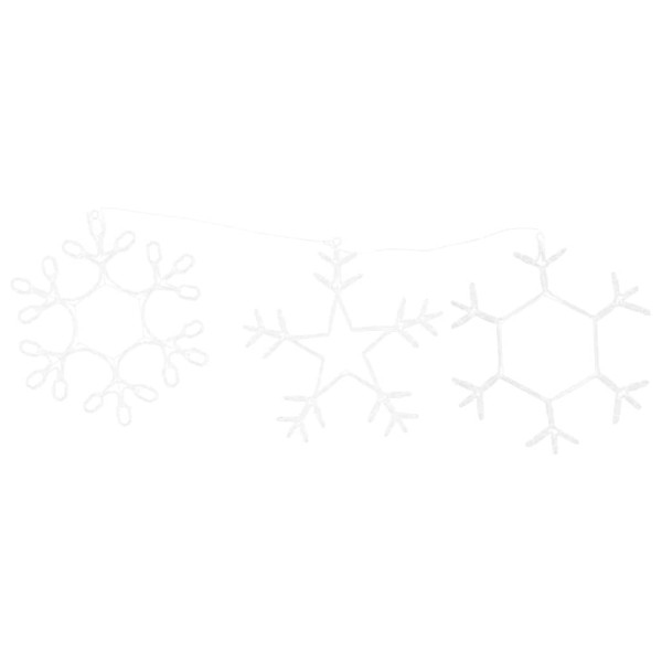 Copos de nieve navideños con 252 LED Cálido 45 x 38 cm PVC M 5
