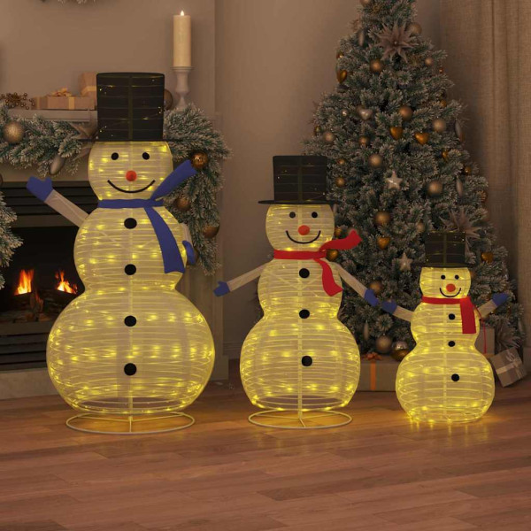 Familia de Muñecos de Nieve Navideños 3 pcs Cálido M 3