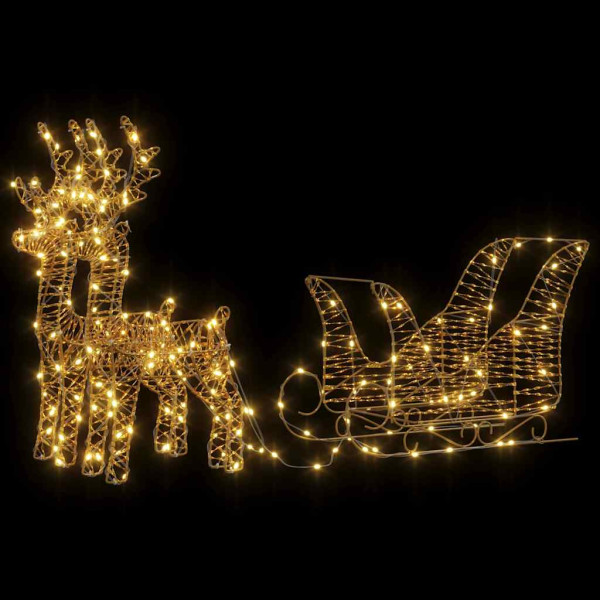 trineo tirado por reno Blanco cálido 30 x 12 x 55 cm PET M 5